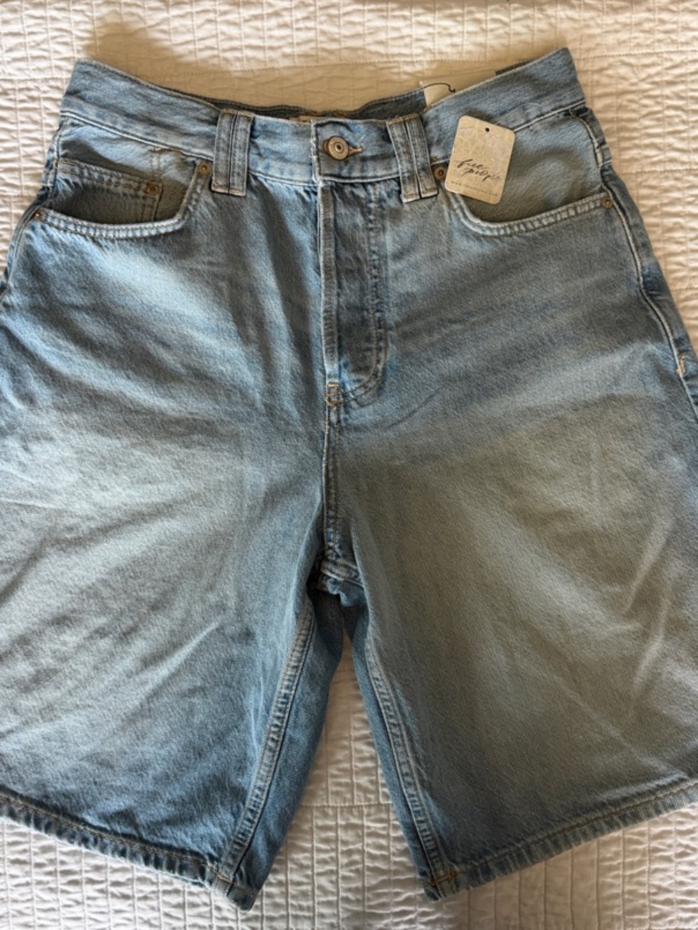 Free People Montana Light Wash Denim Shorts